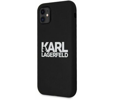 Karl Lagerfeld Silicone Back Case - iPhone 12 Mini (5.4") - Zwart Zwart