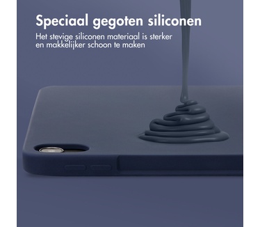 Accezz Liquid Silicone Backcover met penhouder iPad Air (2020 - 2022) - Donkerblauw