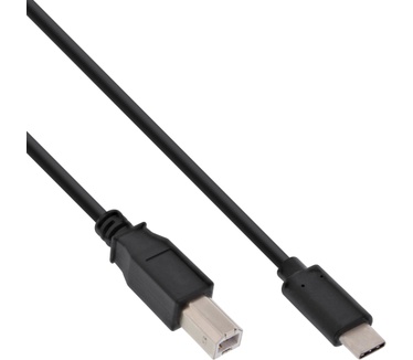 InLine USB C/USB B, 3 m Zwart