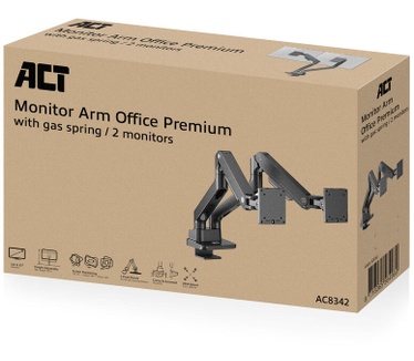 ACT Monitorarm office premium, gasveer, 2 monitoren