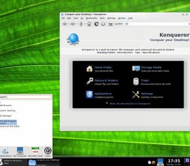 KDE 4.0 met Konqueror screenshot (410 pix)