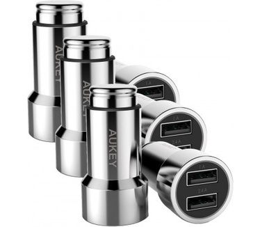 Aukey 3x Dual USB Autolader CC-S6 - Black