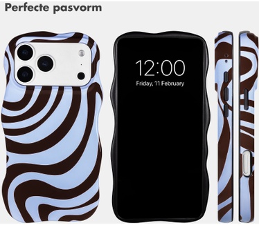 Selencia Vivid Wavy Backcover met MagSafe voor de Apple iPhone 17 Pro Max - Dream Swirl Chocolate