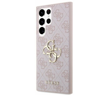 Guess 4G Metal Back Case Samsung Galaxy S23 Ultra (S918) - Roze Roze