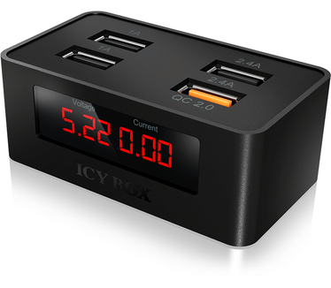 Raidsonic Icy Box IcyBox 4-Port USB-fast-charging-device, Black