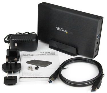 Startech.com 3,5in zwarte USB 3.0 externe SATA III harde-schijfbehuizing met UASP voor SATA 6 Gbps draagbare externe HDD