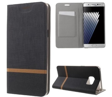 qMust Samsung Galaxy Note 7 Wallet Case - TPU frame - Striped Black