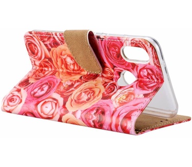 Rozen print lederen Bookcase hoesje voor de Huawei P20 Lite - Roze (Huawei P20 Lite) Roze