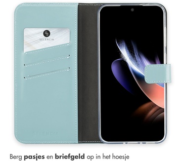 Selencia Echt Lederen Bookcase Samsung Galaxy A56 - Air Blue