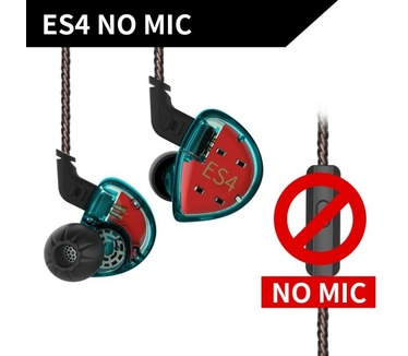 KZ Acoustics KZ ES4 – 1BA + 1DD, zonder mic (Cyaan)