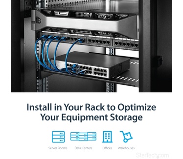 Startech.com Ventilerend 1U schap voor server rack 16" / 40,6 cm diep