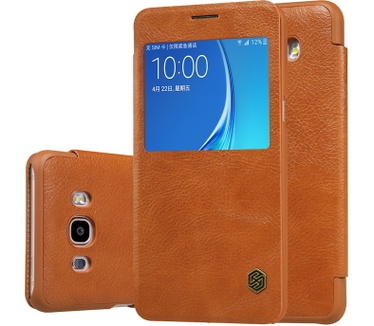 Nillkin Qin PU Leather Book Case Samsung Galaxy J7 (2016) - Bruin Bruin