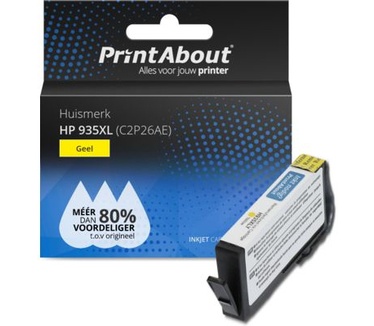PrintAbout Huismerk HP 935XL (C2P26AE) Inktcartridge Geel Hoge capaciteit