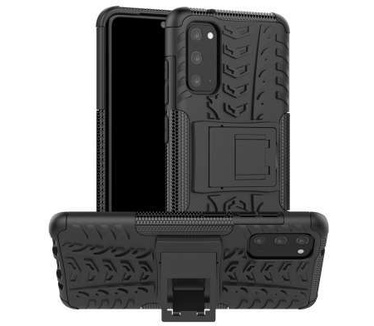 qMust Samsung Galaxy S20 Rugged Hybrid Hoesje Zwart