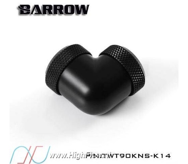 BarrowCH Barrow 14mm OD - Twin Seal Hard Tube 90 Degree Compression Fitting - Black