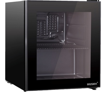 Husky Mini Koelkast Husky Zwart met Glazen Deur - 46 Liter