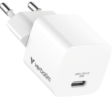 Verbatim Mini GaN-oplader 20 W bundel met USB-C kabel