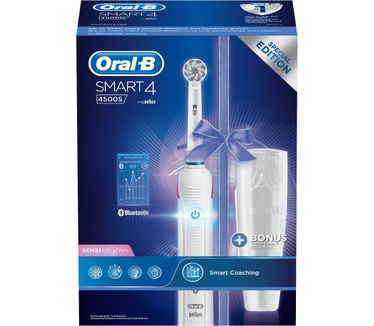 Oral-B Smart 4 4500S White Elektrische Tandenborstel + Reisetui