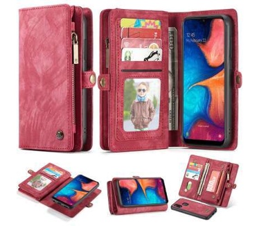 Caseme Samsung Galaxy A20e Luxe Leren Portemonnee Hoesje Rood