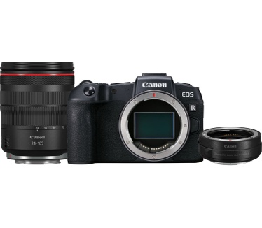 Canon EOS RP Body + RF 24-105mm f/4L IS USM lens + Mount Adapter EF-EOS R