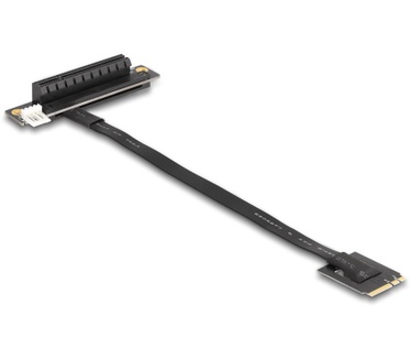 Delock 64219 M.2 Key A+E to PCIe x8 NVMe Adapter angled with 20 cm cable