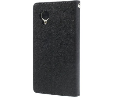 Mercury Fancy Diary Wallet Case voor LG Nexus 5 (D821) - Zwart Zwart