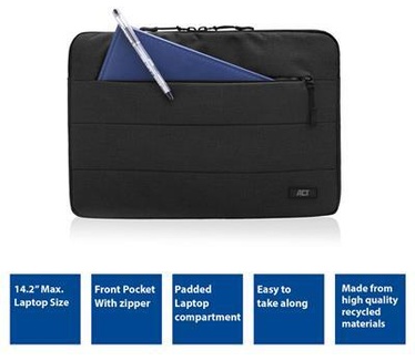 ACT AC8515 City laptop sleeve 14,1" Zwart