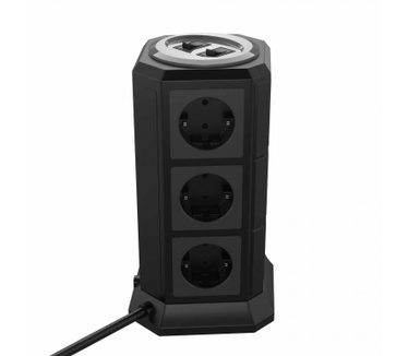 Allteq Stekkertoren - 12x stopcontact 5x USB - stekkerdoos