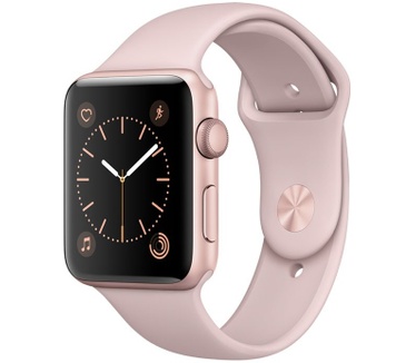 Apple Watch Series 1 42mm Roségoudkleurig aluminium - Rozenkwarst sportbandje Rosé Goud (Roze)