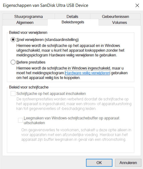 Windows 10 Eigenschappen uitwerpen