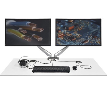 Startech.com Monitor arm voor 2 schermen bureausteun met geïntegreerde 2-poorts USB passthrough