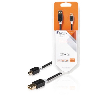 König USB A - USB Mini 5-pin M/M 3m
