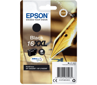 Epson Workforce Singlepack Black 16XXL DURABrite Ultra Ink