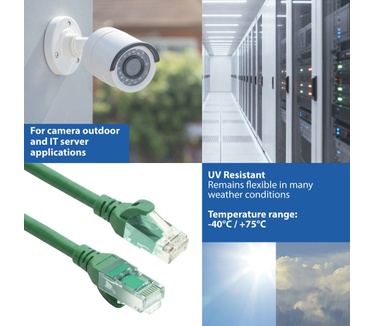 ACT Groene 7 meter TPE U/UTP CAT6A ultra-flex patchkabel snagless met RJ45 connectoren