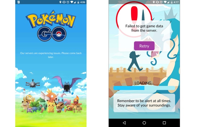 Pokémon Go serverproblemen