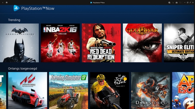 PlayStation Now - interface