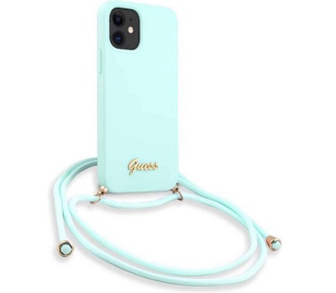 Guess Silicone Back Case - Apple iPhone 12 Mini (5.4") - Blauw Blauw