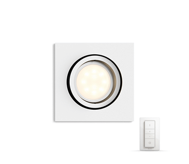 Philips Hue Milliskin inbouwspot vierkant wit (White Ambiance, incl DIM switch)