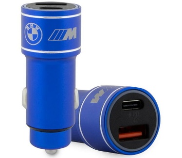 BMW M Dual Autolader 3.0 Quick Charge USB en USB-C - Blauw