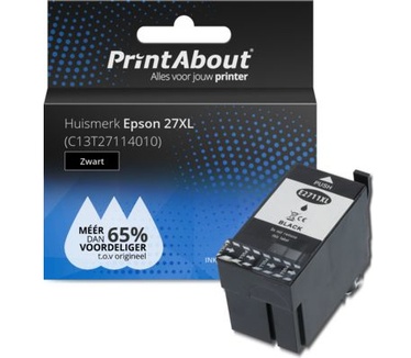PrintAbout Huismerk Epson 27XL (C13T27114010) Inktcartridge Zwart Hoge capaciteit