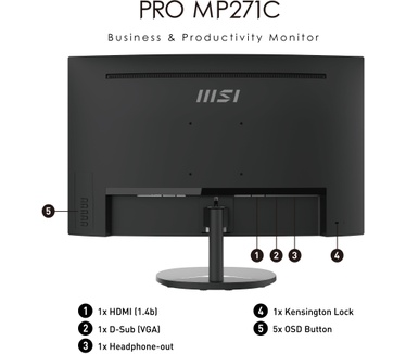 MSI Pro MP271C Zwart
