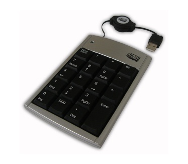 Adesso 19 Key Numeric Keypad with Retractable Cord
