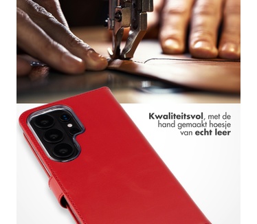 Selencia Echt Leren Bookcase Samsung Galaxy S26 Ultra - Rood