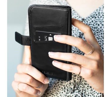 Selencia Echt Lederen Booktype Samsung Galaxy S10 Plus (S10+) Zwart