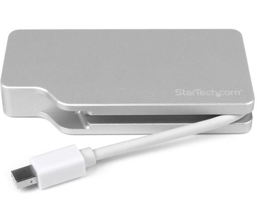 Startech.com Aluminium A/V reisadapter: 4-in-1 USB-C naar VGA, DVI, HDMI of mDP 4K