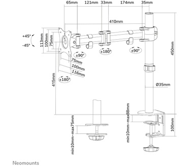Neomounts by Newstar NM-D135 Zwart