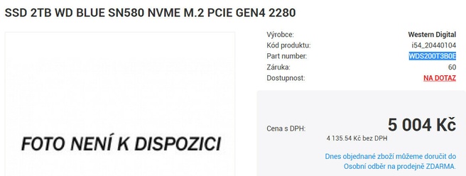 Western Digital SN580 gelekt
