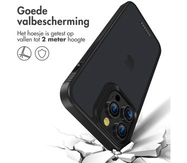 Accezz Rugged Frosted Backcover iPhone 14 Pro Max - Zwart