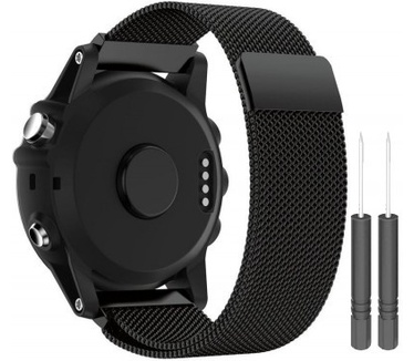 Just in Case Milanees armband voor Garmin Fenix 3 / Fenix 3 HR - Zwart