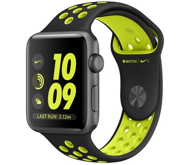 Apple Watch Series 2 Nike+ (Sportbandje, 38mm) Grijs (Zwart)